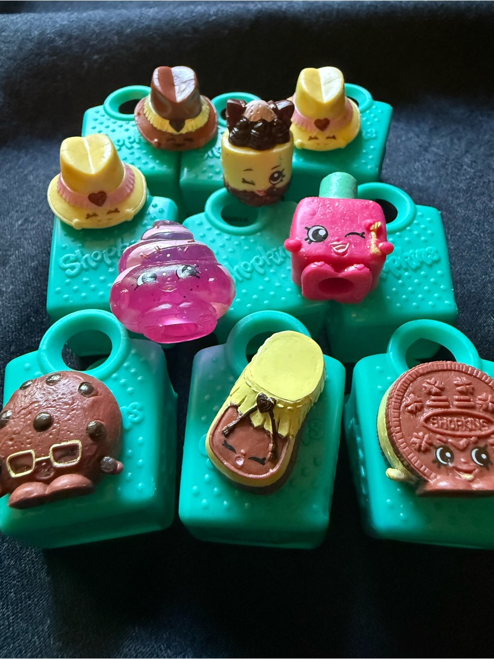 Ultra Rare Shopkins 9 Characters each with Shopping Bags
